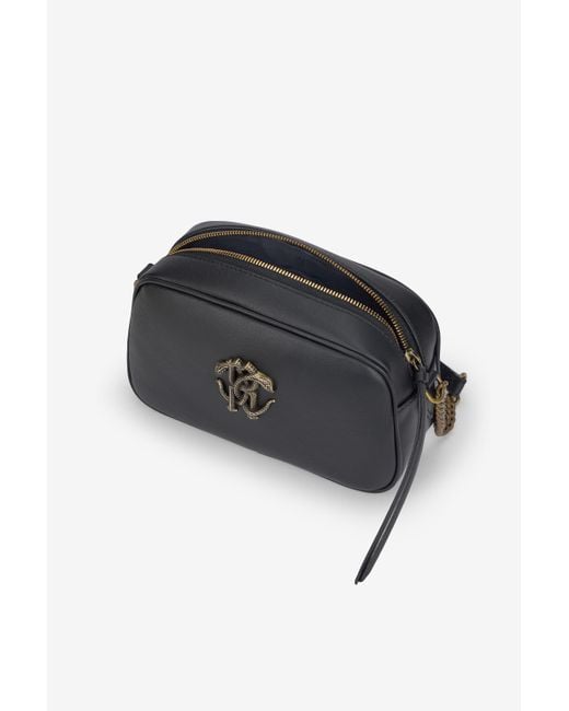Roberto Cavalli White Camera Bag With Mirror Snake Monogram