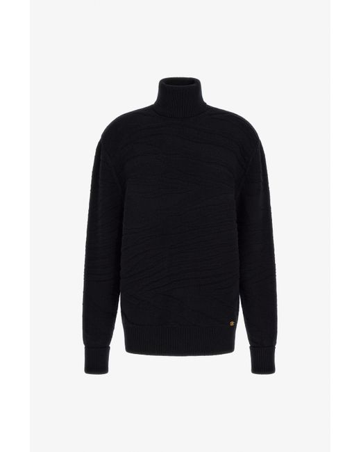 Maglione A Collo Alto di Roberto Cavalli in Black