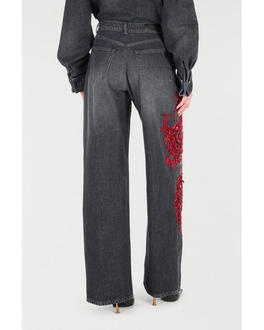 Roberto Cavalli Multicolor Jeans With Embroidery And Sequins