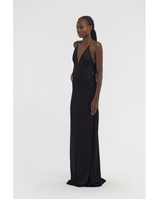 Roberto Cavalli Black Slip Dress With Rc