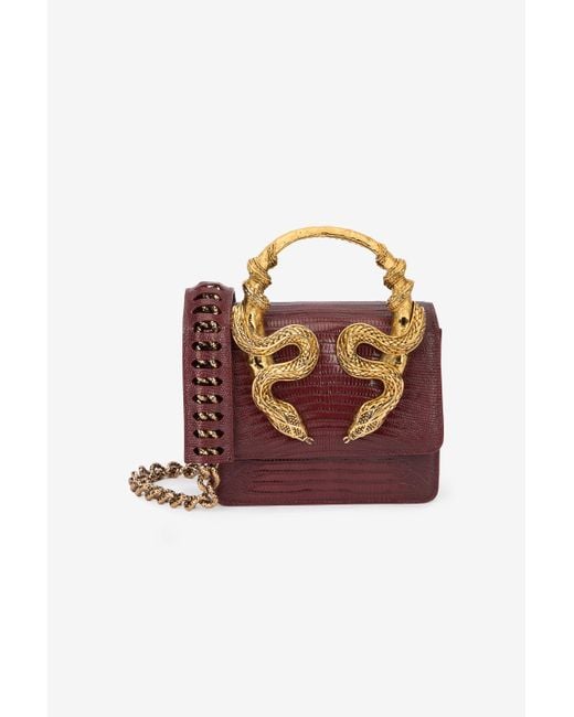 Borsa Bordeaux Con Serpenti di Roberto Cavalli in Multicolor
