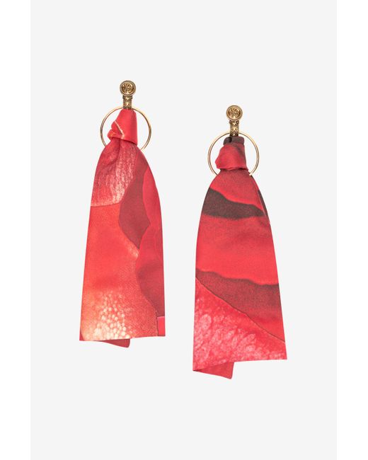 Boucles D'Oreilles Imprimé Bandana Roberto Cavalli en coloris Red
