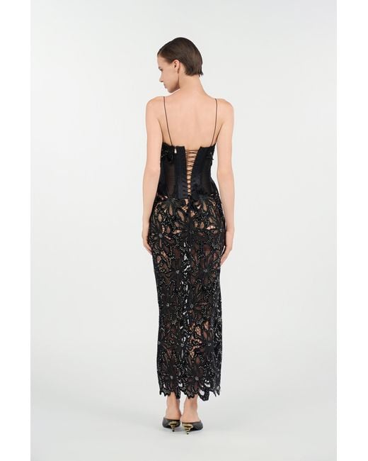 Roberto Cavalli Black Floral Lace Dress