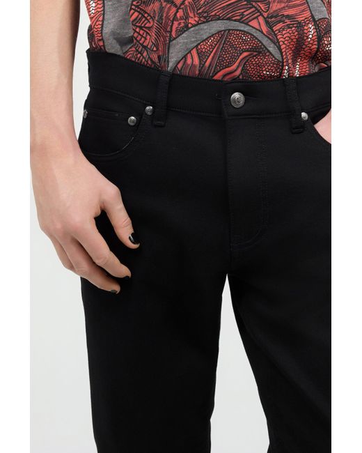 Roberto Cavalli Black Pants With Logo Details for men