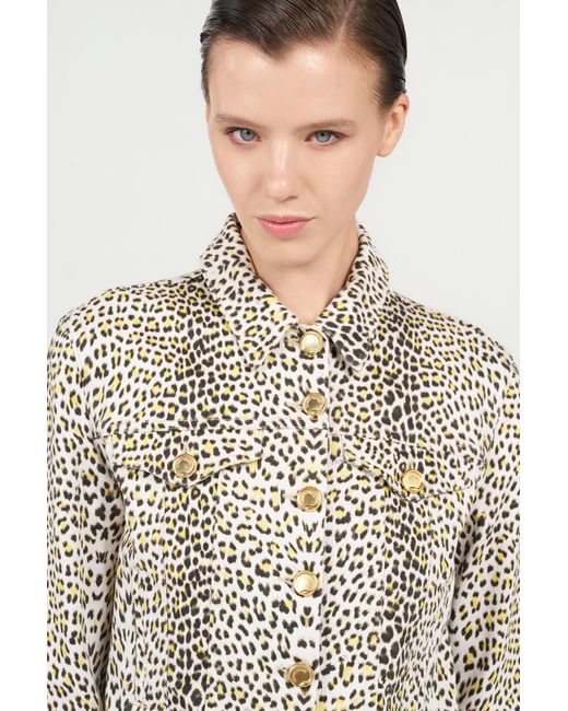 Roberto Cavalli White Pop Jaguar Animal-Print Jacket