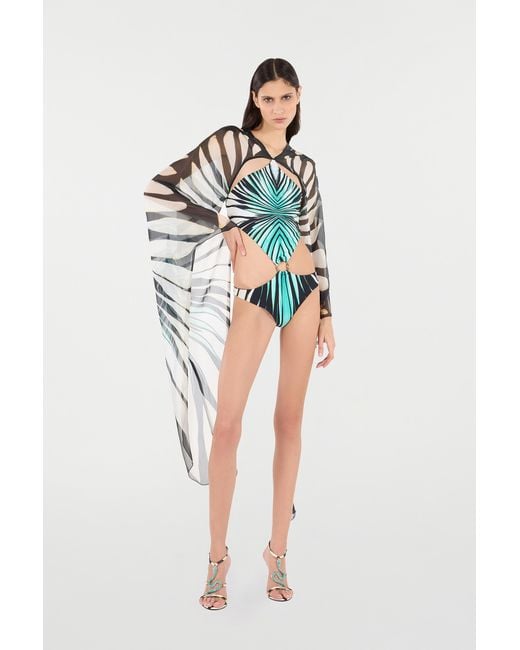 Roberto Cavalli Multicolor Ray Of Sea Print Swimsuit