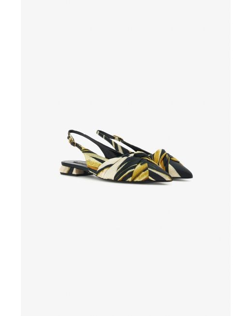 Roberto Cavalli Multicolor Print Satin The Pettegola Slingback With Low Heel