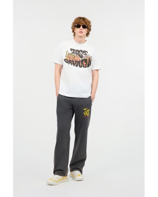 Roberto Cavalli Black Joggers With Branded Detailing for men