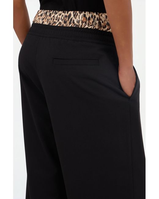 Roberto Cavalli Black Leopard Skin Waist Joggers