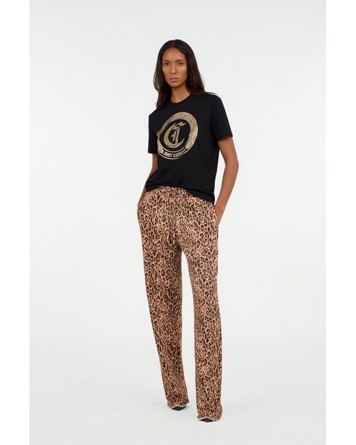 Roberto Cavalli Natural Leopard Skin Print Trousers