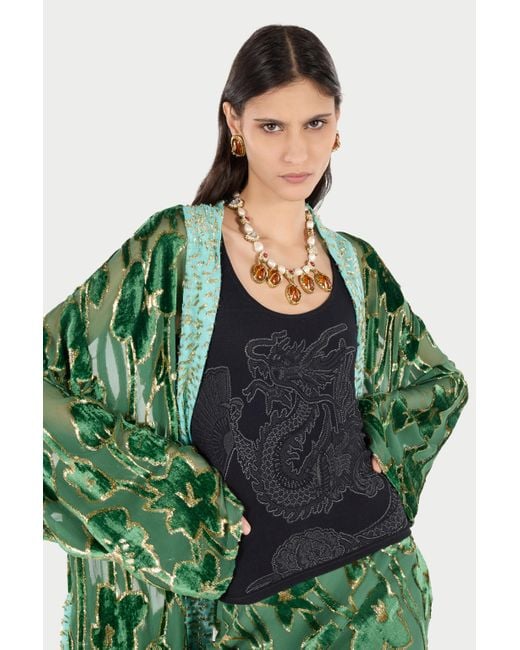 Roberto Cavalli Metallic Halskette Mit Perlen Und Steinen Mit Bernsteineffekt