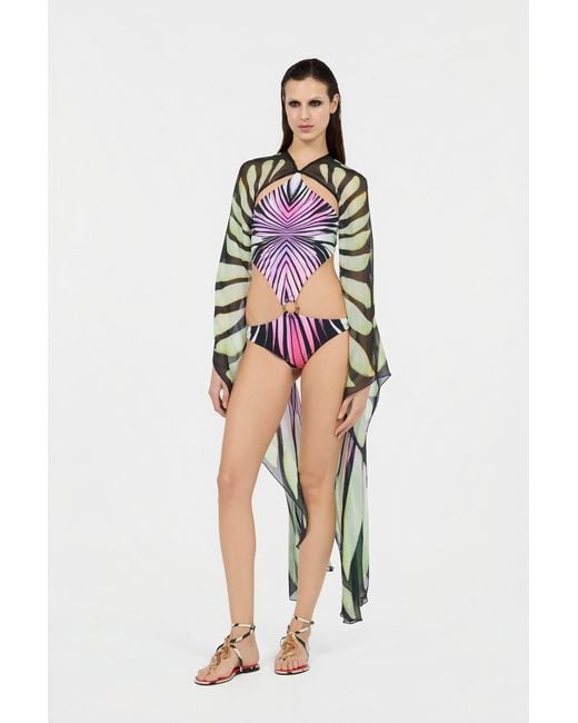 Roberto Cavalli White Ray Of Paradise Print One-Piece Swimsuit