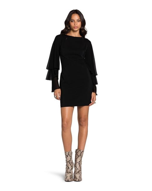 Roberto Cavalli Black Open-Back Panelled Minidress