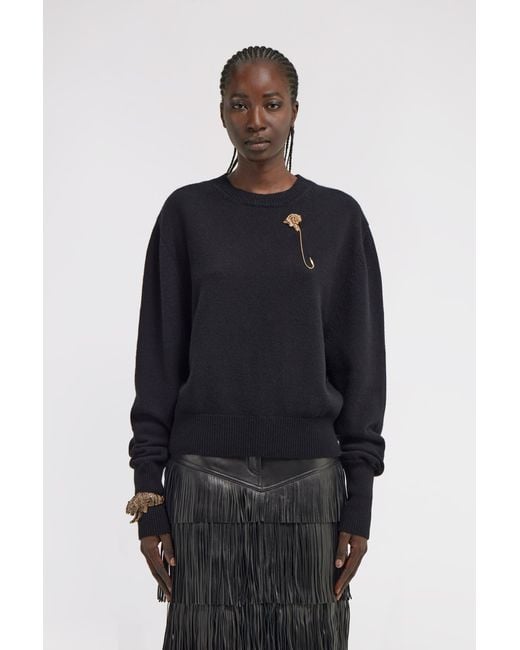 Roberto Cavalli Blue Cropped Knitted Sweater