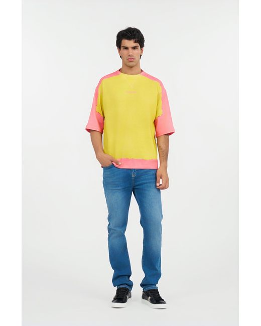 Roberto Cavalli Yellow And Color-Block T-Shirt for men