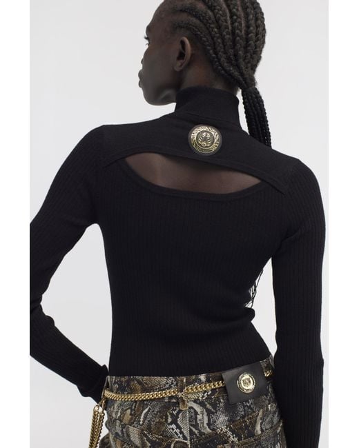 Roberto Cavalli Just Cavalli Turtleneck Pullover in Black | Lyst