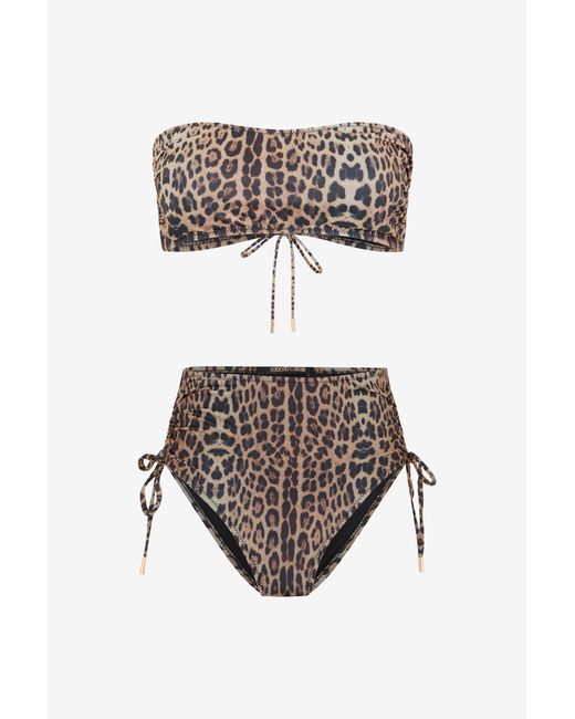 Roberto Cavalli White Jaguar Print Bikini
