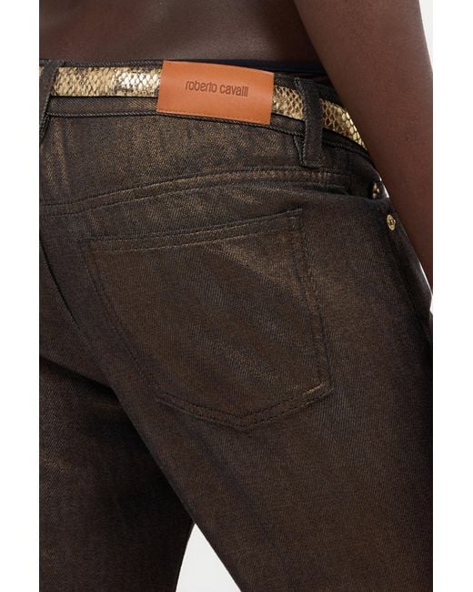 Roberto Cavalli Brown Bronze And Flared Jeans
