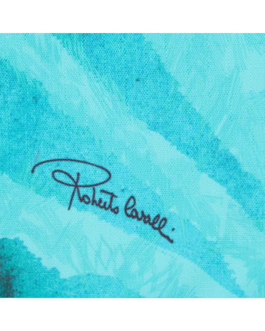 Roberto Cavalli Blue Small Bologna Bag With Print