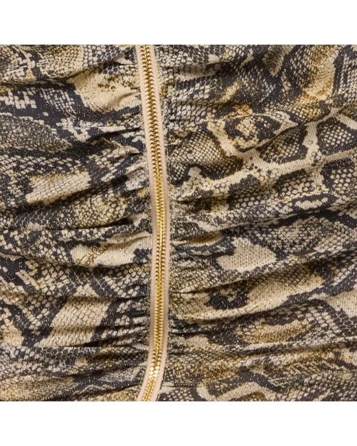 Roberto Cavalli Multicolor Mini Dress With Zipper And Python Print