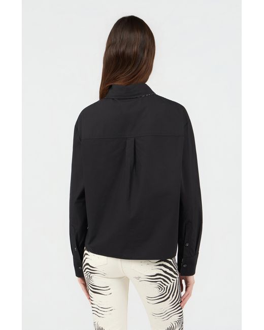 Roberto Cavalli Black Shirt With Contrast Stitching