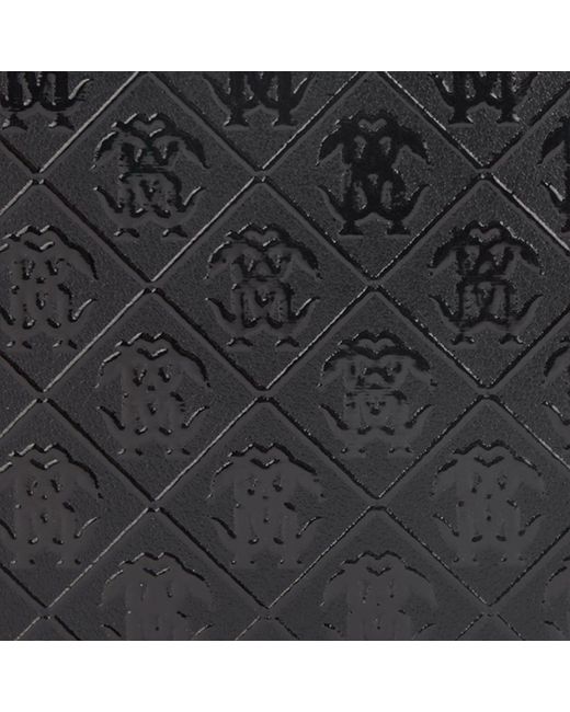 Roberto Cavalli Black Bi-Fold Wallet With Mirror Snake Monogram for men