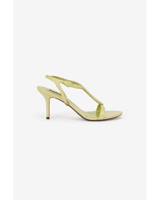 Roberto Cavalli Metallic Hellgrüne Ledersandalen