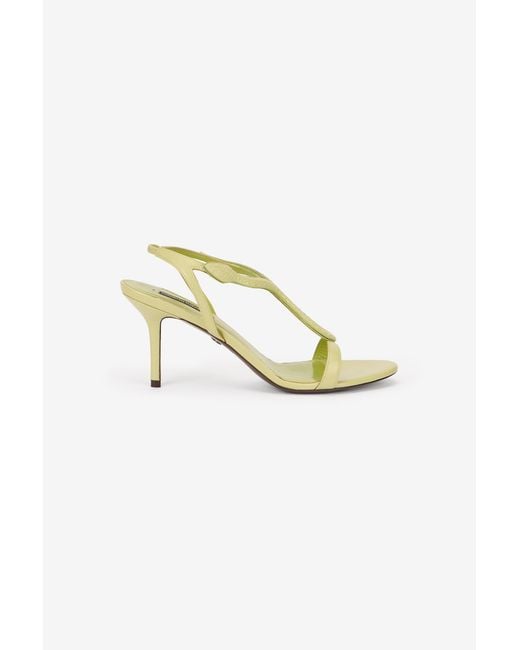 Roberto Cavalli Metallic Light Leather Sandals