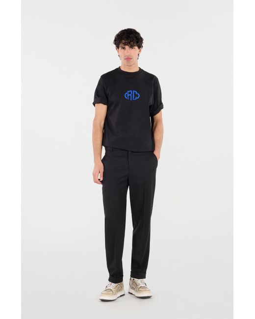 Roberto Cavalli Black Cotton T-Shirt With Monogram for men
