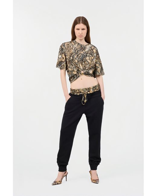 Top Corto Con Estampado Python Roberto Cavalli de color Multicolor