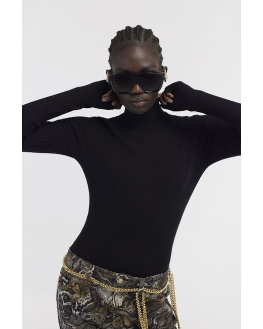 Roberto Cavalli Just Cavalli Turtleneck Pullover in Black | Lyst