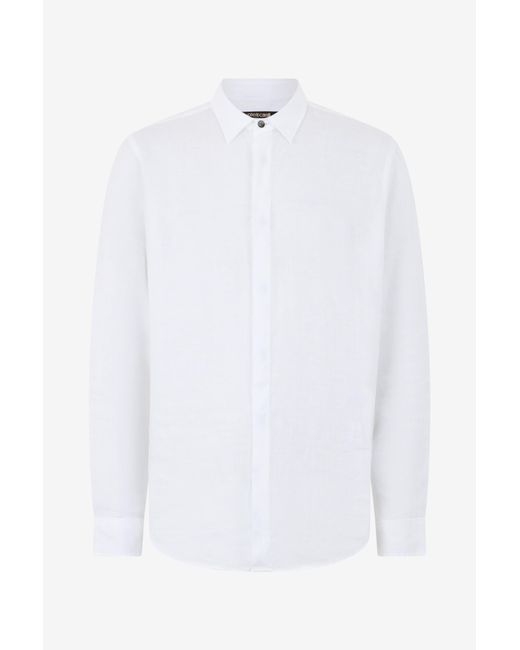 Roberto Cavalli White Linen Shirt for men