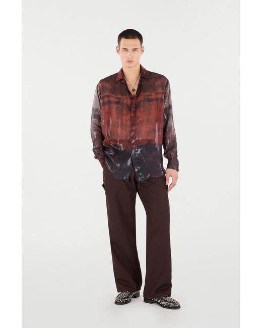 Roberto Cavalli Purple Cotton-Blend Pants for men