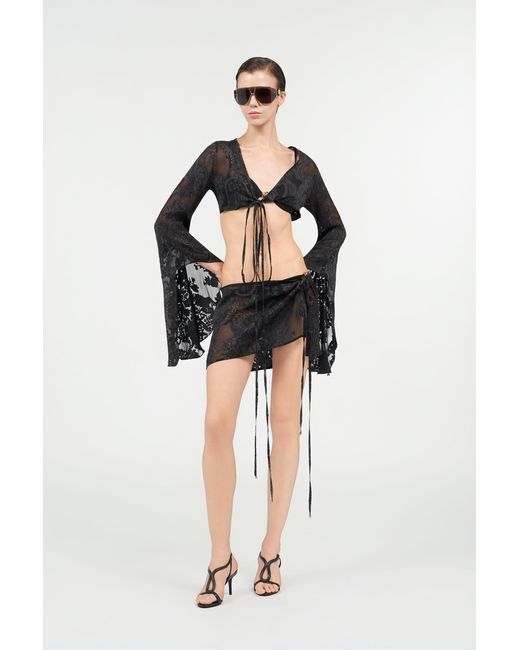 Roberto Cavalli Black Ornamental Top