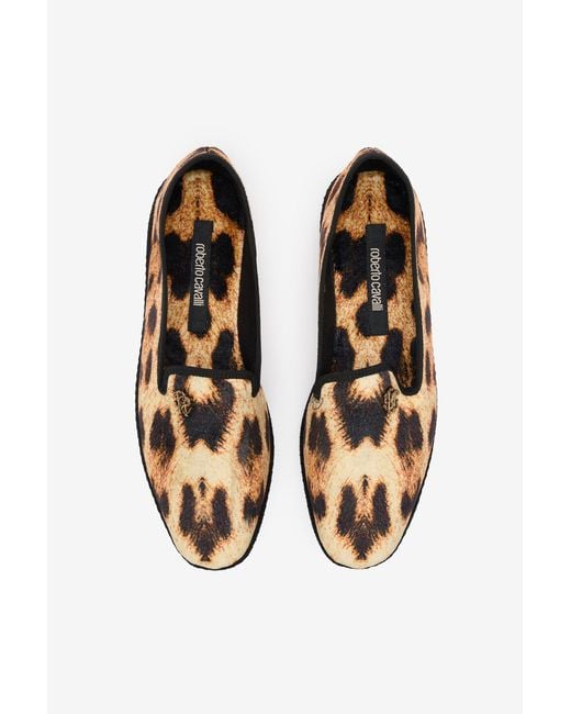 Roberto Cavalli Multicolor Cheetah Skin Flat Loafers
