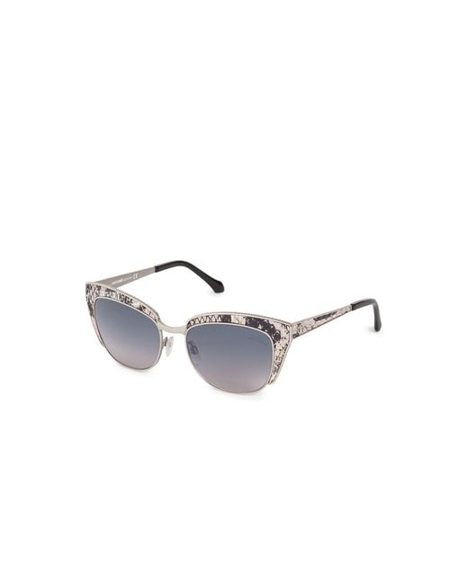 Roberto Cavalli Metallic Python-Print Cat-Eye Sunglasses