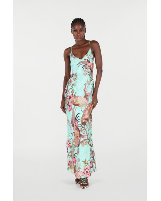 Roberto Cavalli Women's White Slip Dress With Oriental Bird Print - www.disolcolor.com Roberto Cavalli Women's White Slip Dress With Oriental Bird Print - www.disolcolor.com