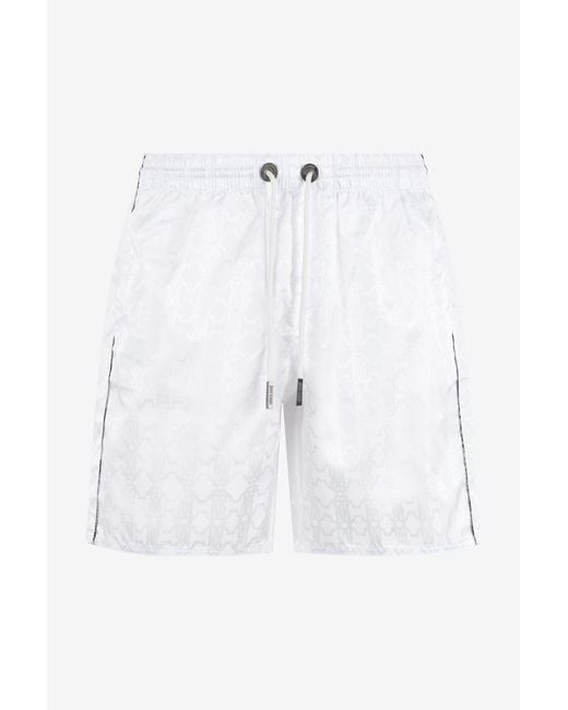 Roberto Cavalli Blue Monogram Rc Print Swim Short for men