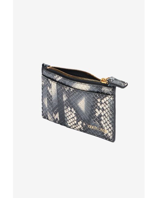 Roberto Cavalli Multicolor Printed Leather Cardholder With Zip