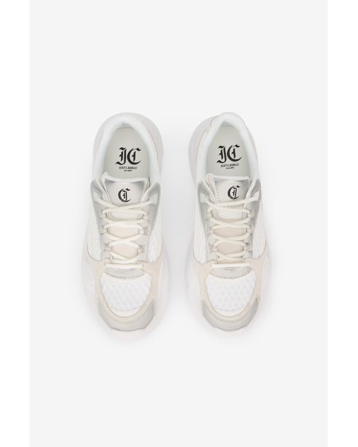 Roberto Cavalli Multicolor Chunky Sneakers With Leather Inserts