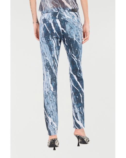 Roberto Cavalli Blue Rubane Print Jeans