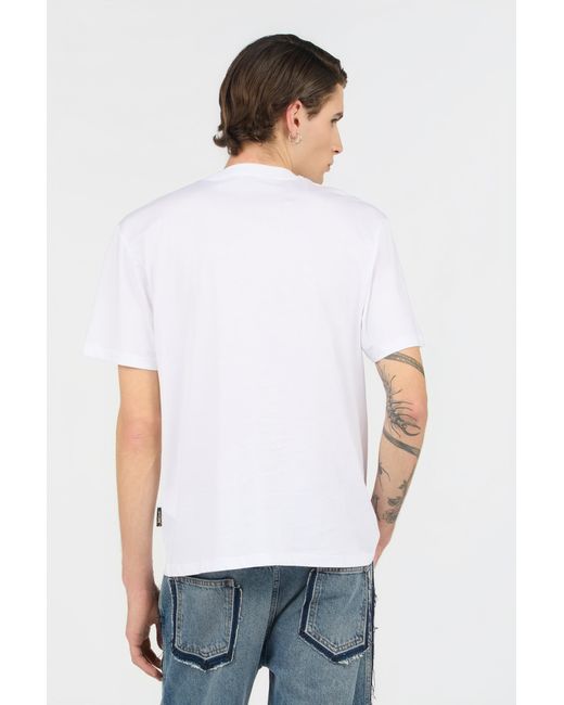 Roberto Cavalli White T-Shirt With Embroidered Logo for men