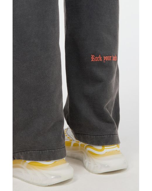 Roberto Cavalli Black Joggers With Branded Detailing for men