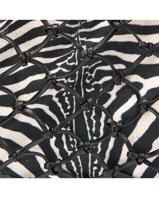 Roberto Cavalli Black Bag With Mesh And Mini Zebra Print