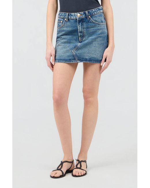 Roberto Cavalli Blue Denim Mini Skirt