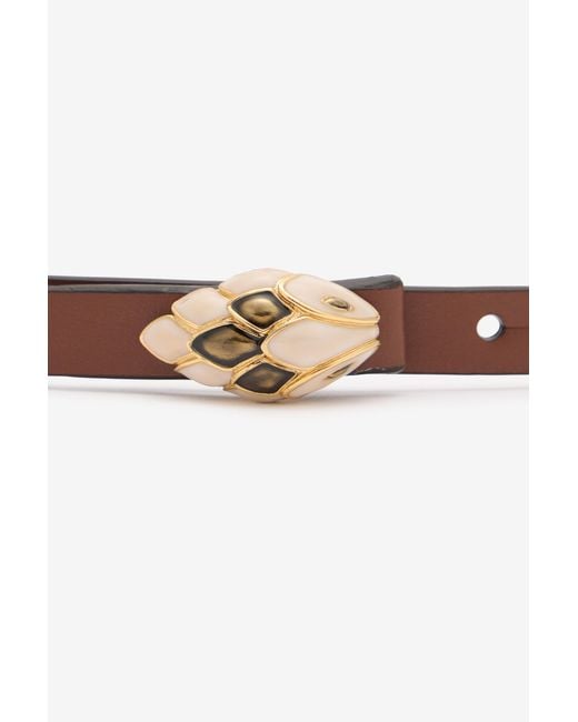 Roberto Cavalli Multicolor Belt With Snake Head And Crystals