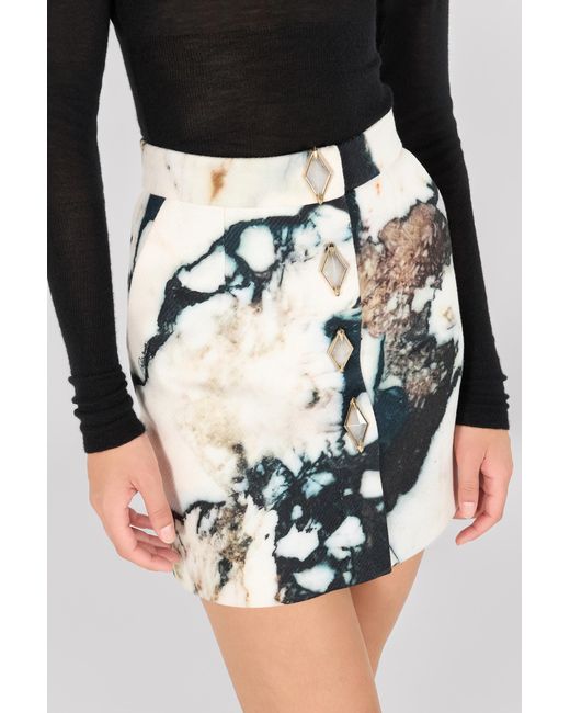 Roberto Cavalli Multicolor Marble Print Mini Skirt