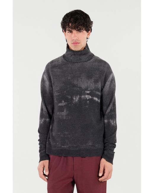 Roberto Cavalli Gray Turtle-Neck Wool Sweater for men
