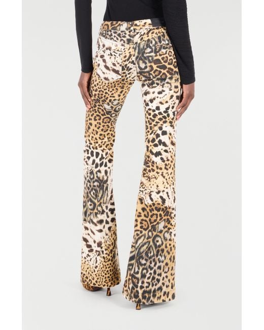 Pantalon À Imprimé Jaguar Skin Roberto Cavalli en coloris Metallic