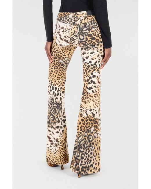 Roberto Cavalli Metallic Pants With Jaguar Skin Print